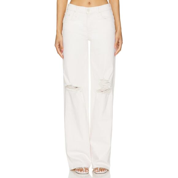 Mother 'The Down' Cream Cotton Low Spinner Heel Denim Jean Size 26 - Picture 1 of 5